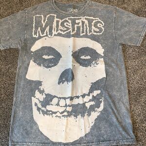 Misfits Men's Short Sleeve Band Graphic Tee in Washed Gray Size Medium
